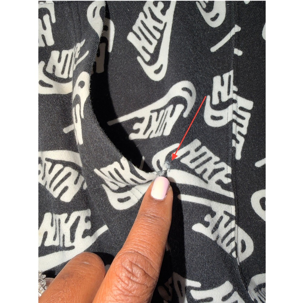 Nike All Over Logo Print Hoodie Black White Men's Size XS‎ - Picture 7 of 7